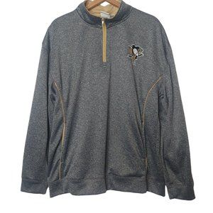 Pittsburgh Penguins NHL Knights Apparel Men XL Sweatshirt Pullover 1/4 Zip Gray